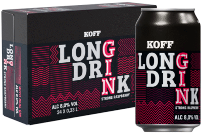 Koff Long Drink Strong Raspberry 8% vol 33CL x 24-0
